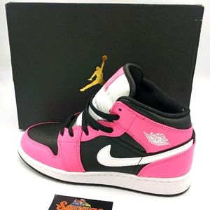 Air Jordan 1 Retro Mid Pink Black Pinksicle GS